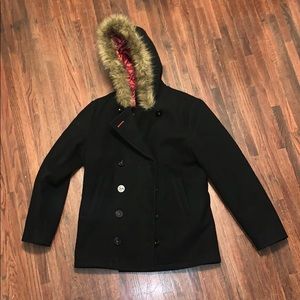 Stunning Men’s Wool Overcoat,  Black Men’s M